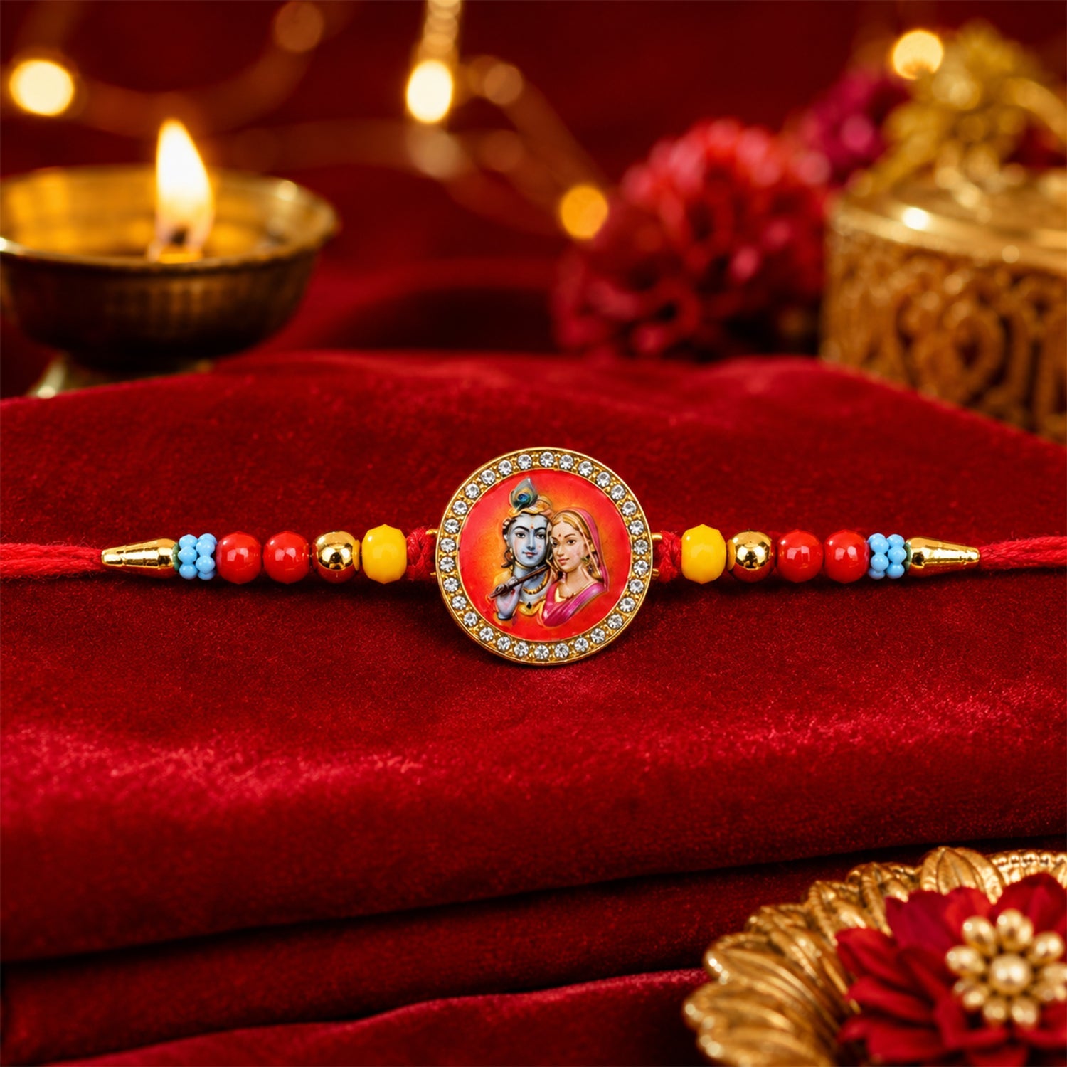 Devotional Designer Rakhi Combo Set for Raksha Bandhan Gift (6 Pc)