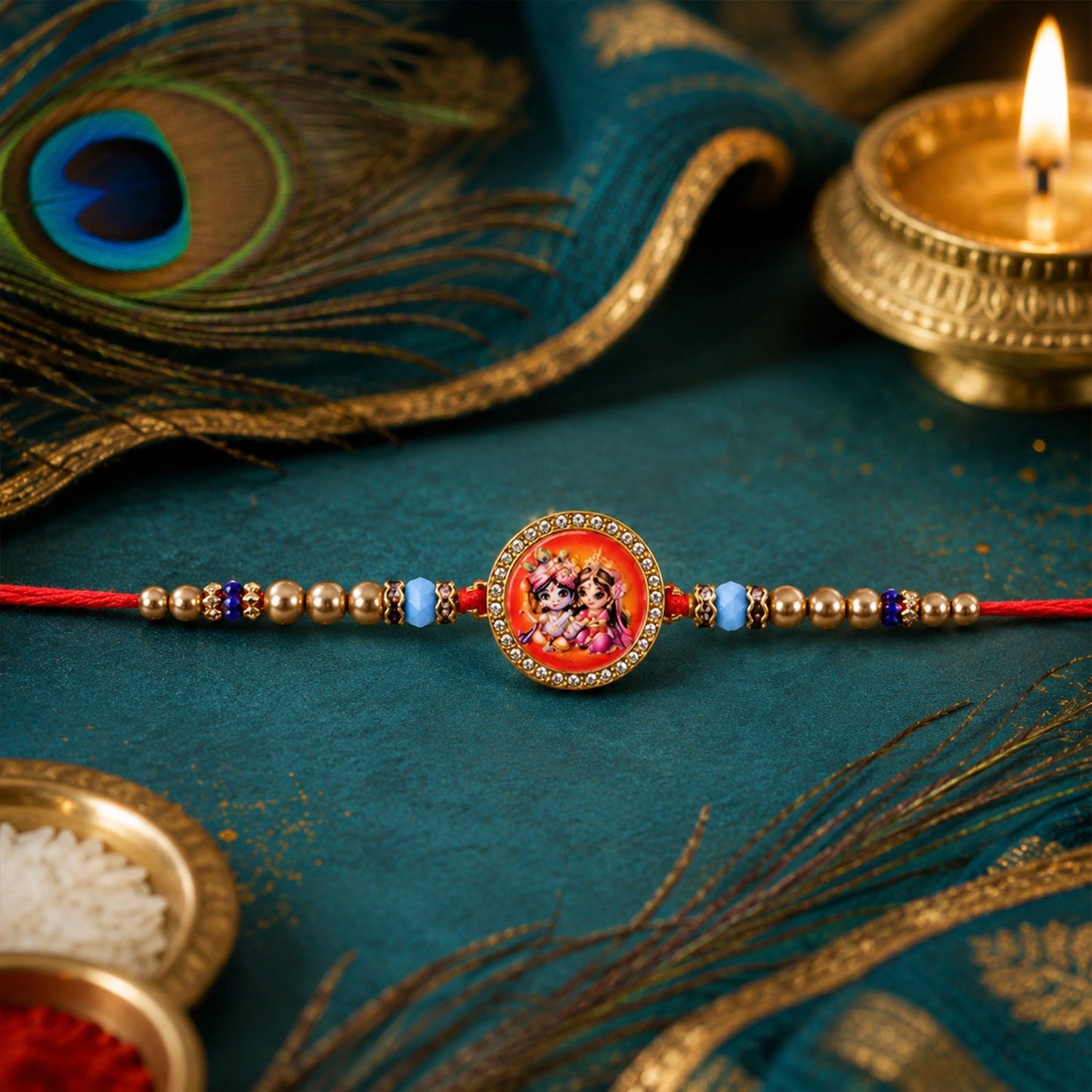Devotional Designer Rakhi Combo Set for Raksha Bandhan Gift (6 Pc)