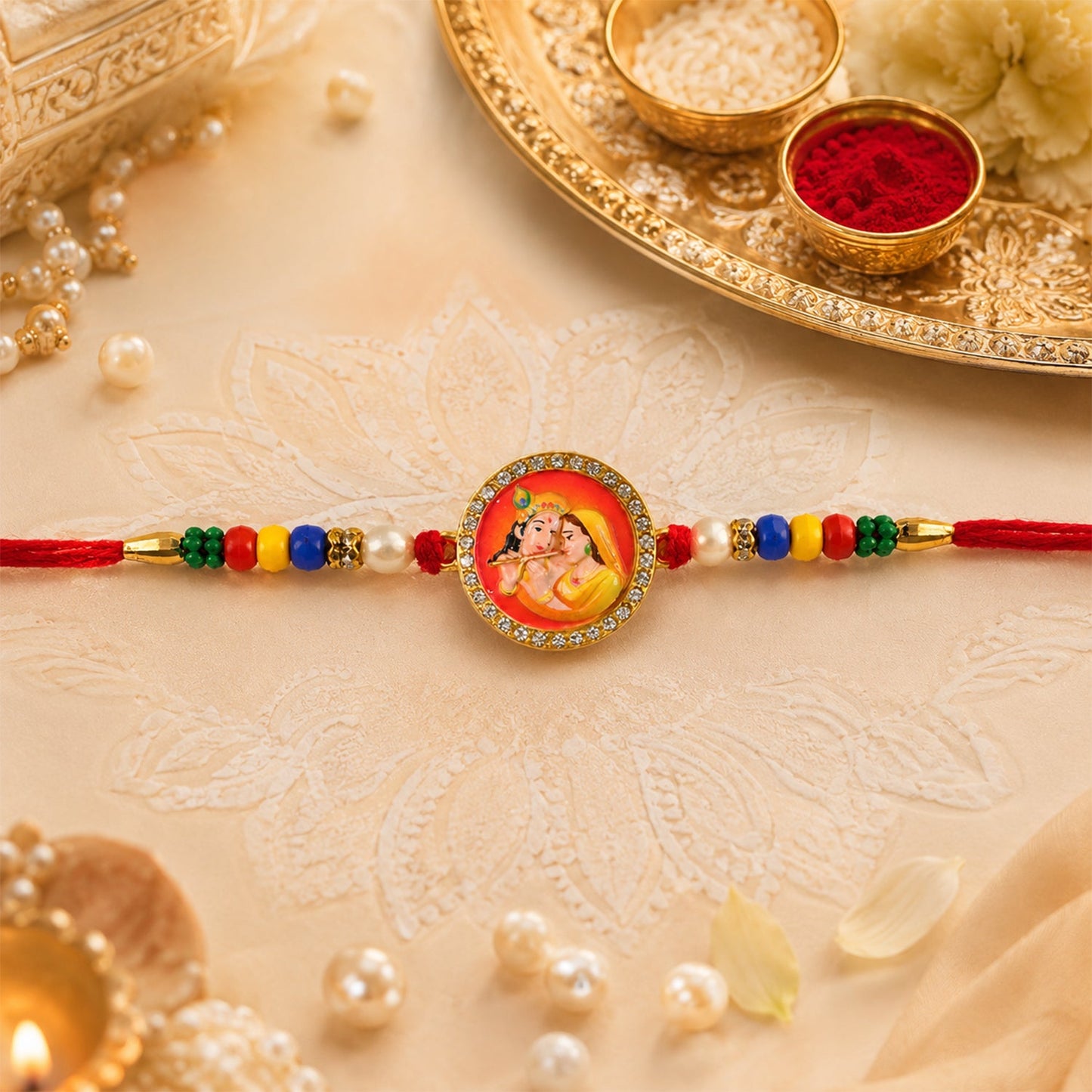 Devotional Designer Rakhi Combo Set for Raksha Bandhan Gift (6 Pc)