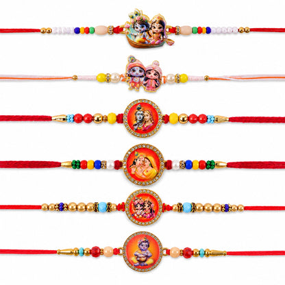 Devotional Designer Rakhi Combo Set for Raksha Bandhan Gift (6 Pc)