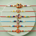 Rakhi Combo Set for Brother and Kids - Stone Designer