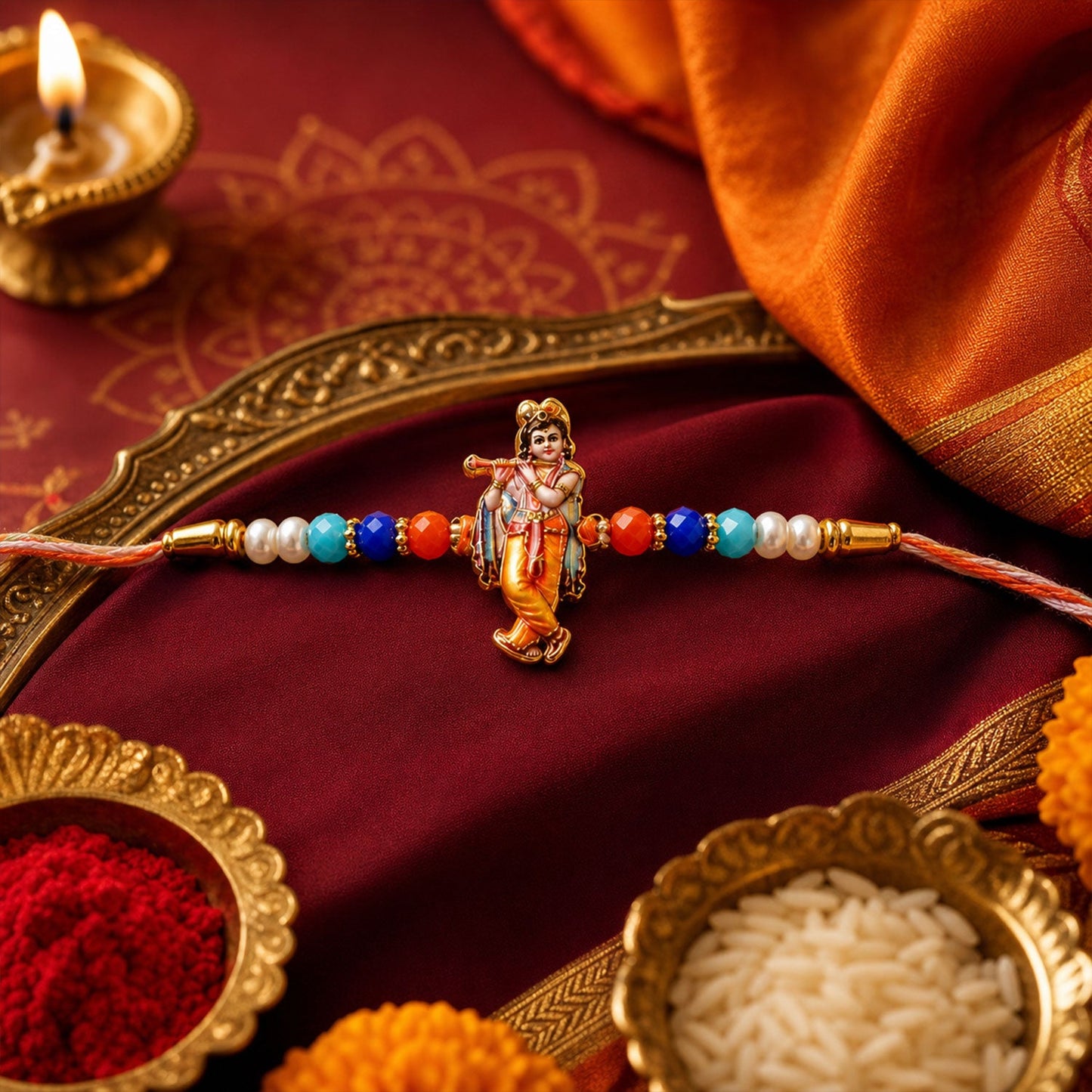 Premium Stone Designer Rakhi Combo Set for Raksha Bandhan (6 Pc)