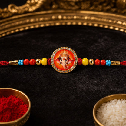 Devotional Designer Rakhi Combo Set for Raksha Bandhan (7 Pc)