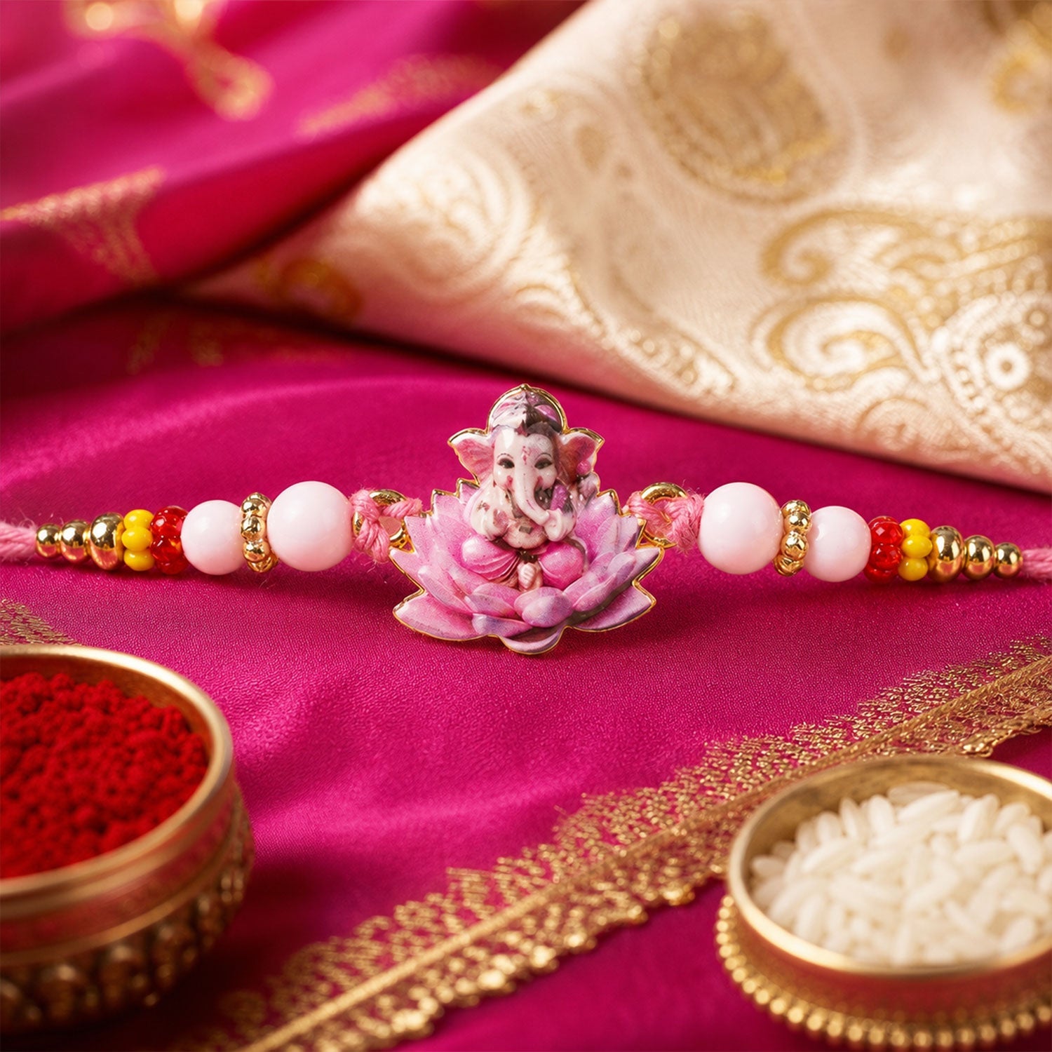 Devotional Designer Rakhi Combo Set for Raksha Bandhan (7 Pc)