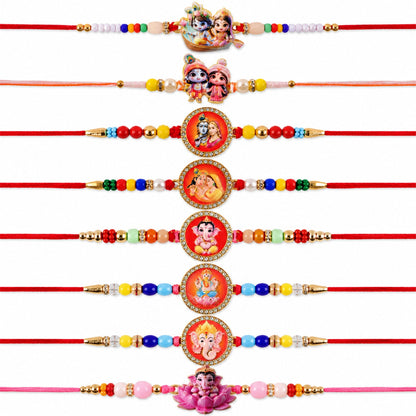Premium Designer Rakhi Combo Set for Raksha Bandhan Gift (8 Pc)