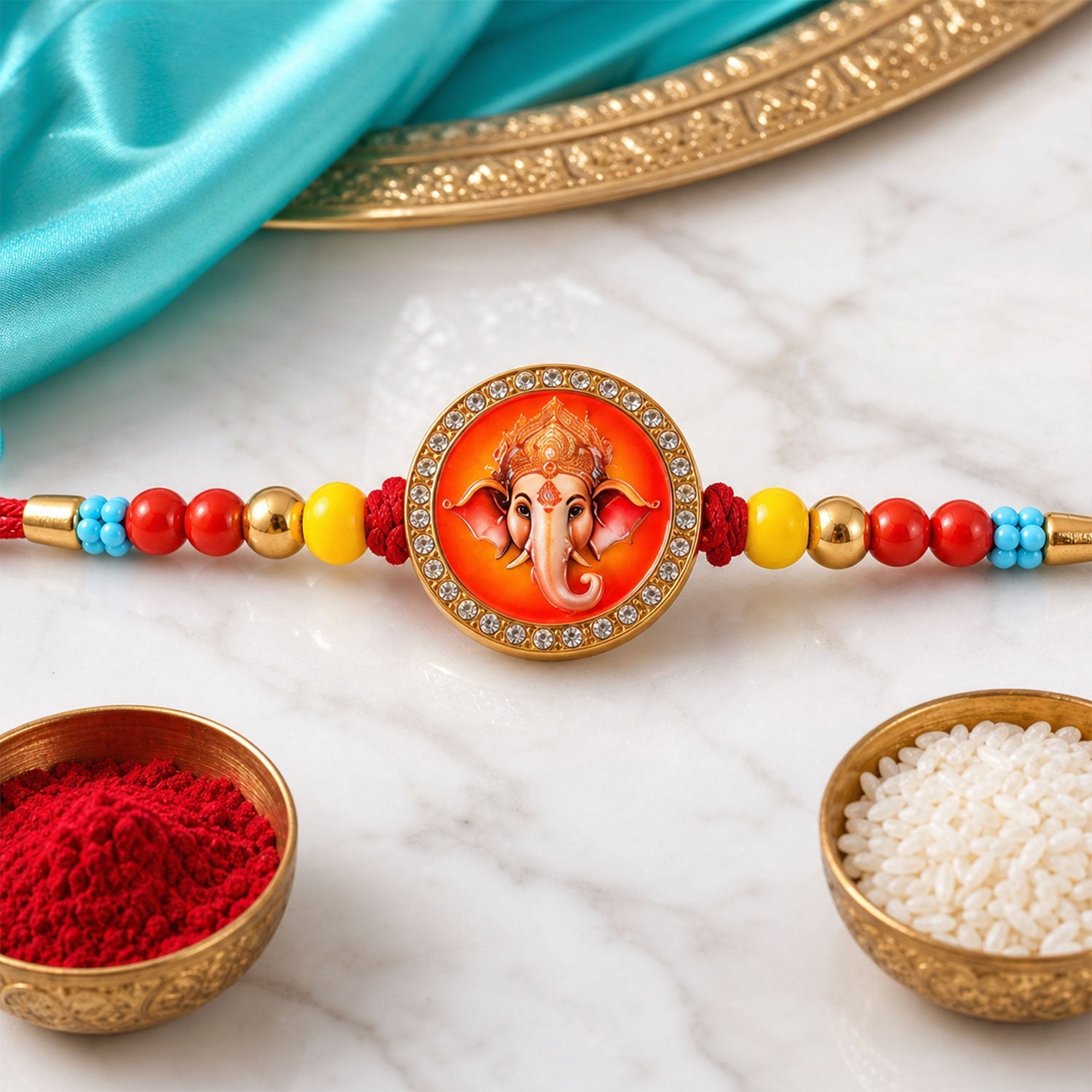 Designer Motif Rakhi Combo Set for Raksha Bandhan Gift (8 Pc)
