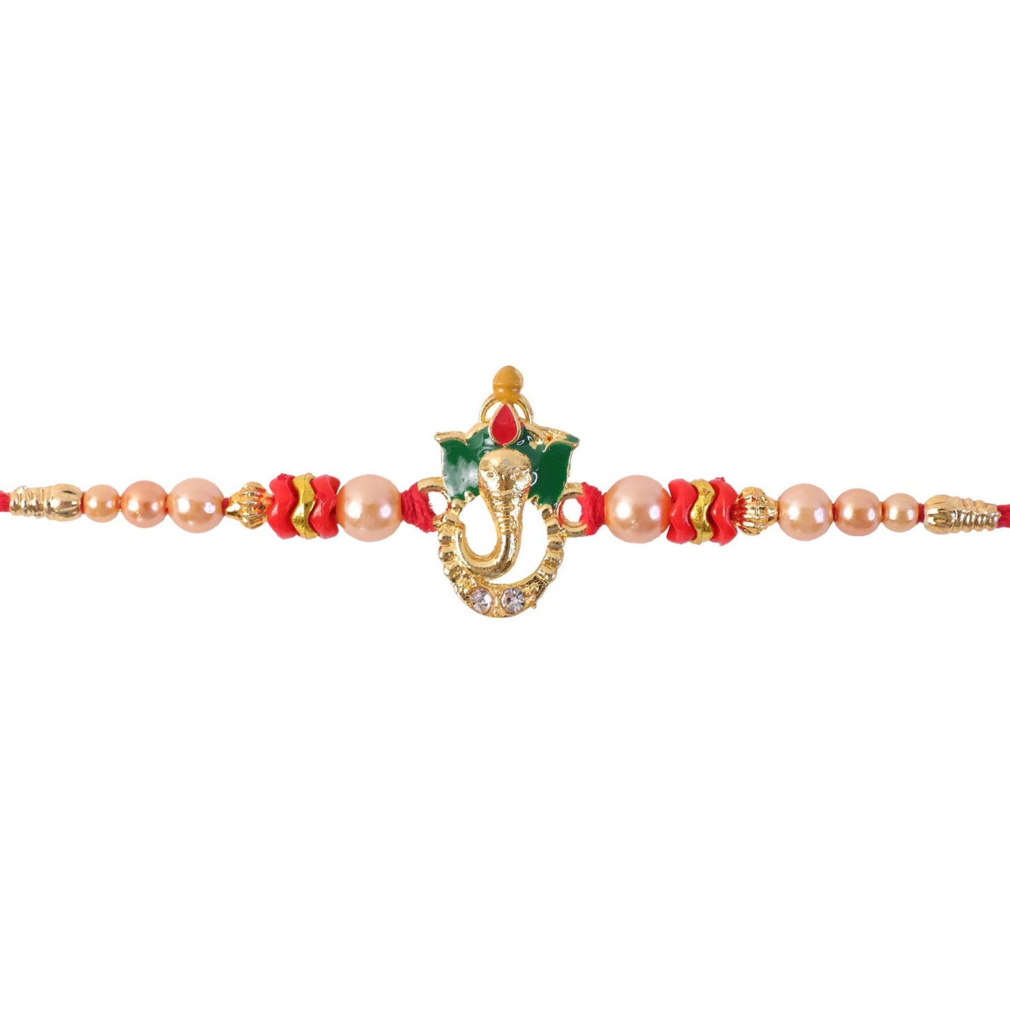 Ganesha Charm Stone Studded Designer Rakhi Raksha Bandhan Special