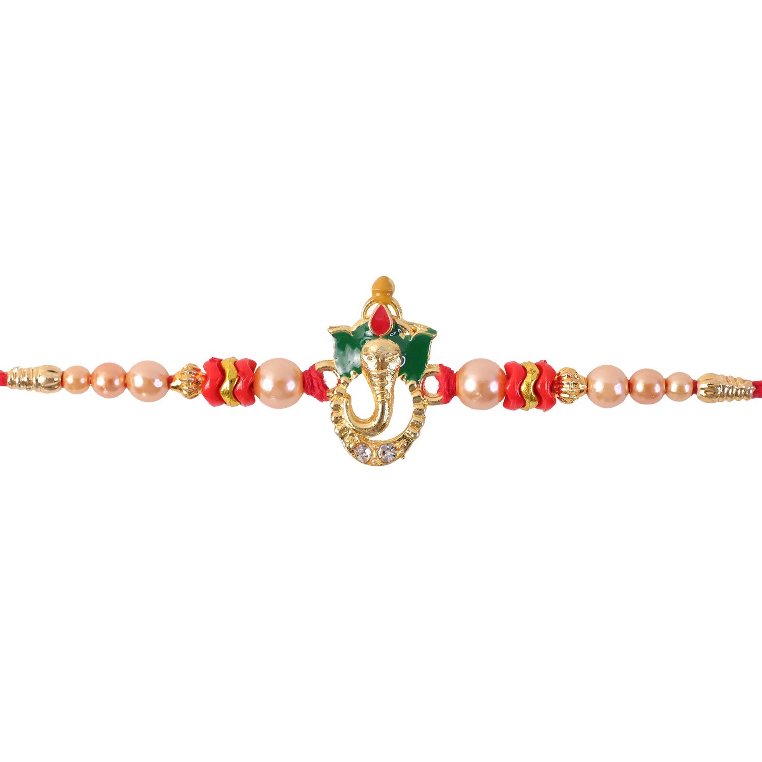 Ganesha Charm Stone Studded Designer Rakhi Raksha Bandhan Special