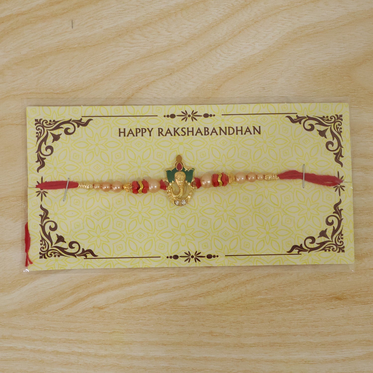 Ganesha Charm Stone Studded Designer Rakhi Raksha Bandhan Special