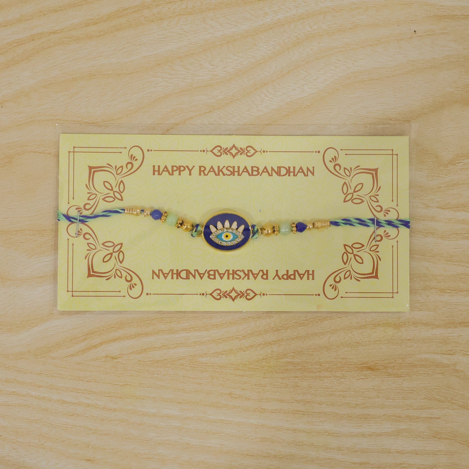 Evil Eye Round Motif Beaded Designer Rakhi Raksha Bandhan Collection