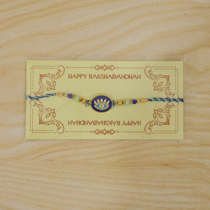 Evil Eye Round Motif Beaded Designer Rakhi Raksha Bandhan Collection