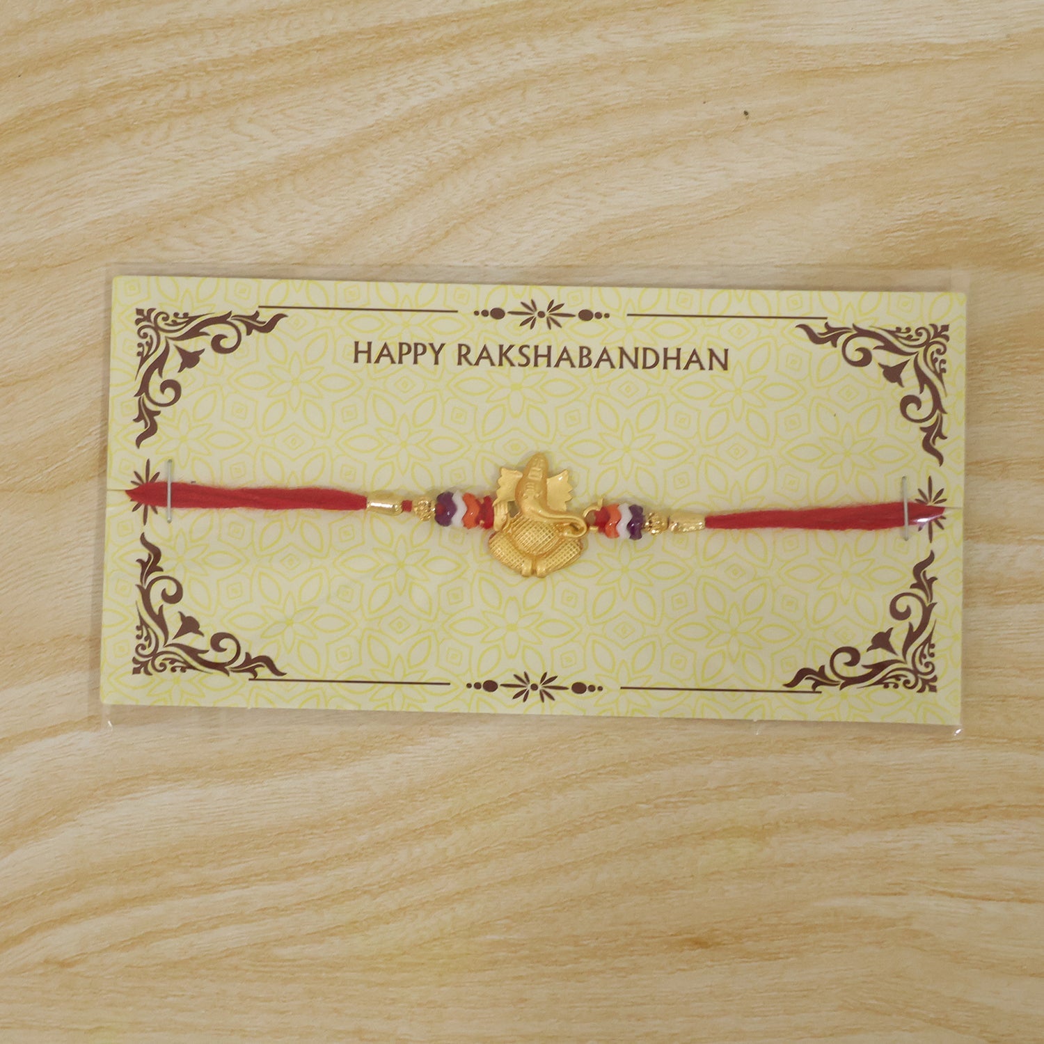 Ganesha Idol Charm Beaded Traditional Rakhi Raksha Bandhan Gift