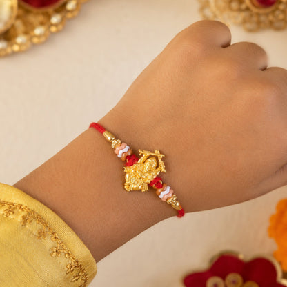 Lord Ganesha Stone Studded Traditional Rakhi Raksha Bandhan Gift