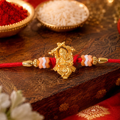 Lord Ganesha Stone Studded Traditional Rakhi Raksha Bandhan Gift