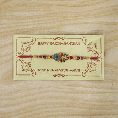 Peacock Paisley Beaded Designer Rakhi Raksha Bandhan Celebration