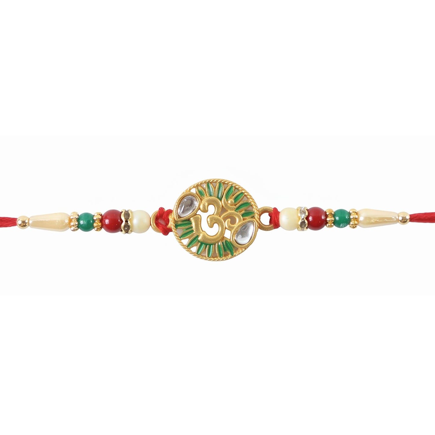 Round Om Stone Studded Designer Rakhi Raksha Bandhan Festive Gift