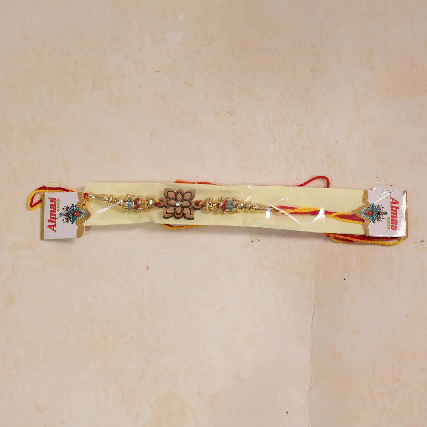 Square Floral Charm Beaded Rakhi Raksha Bandhan Designer Gift