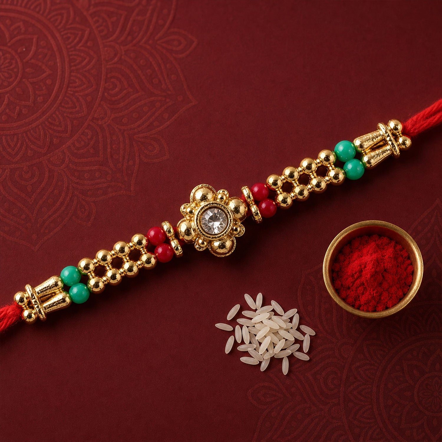 Premium Style Stone Charm Rakhi Raksha Bandhan Festive Special
