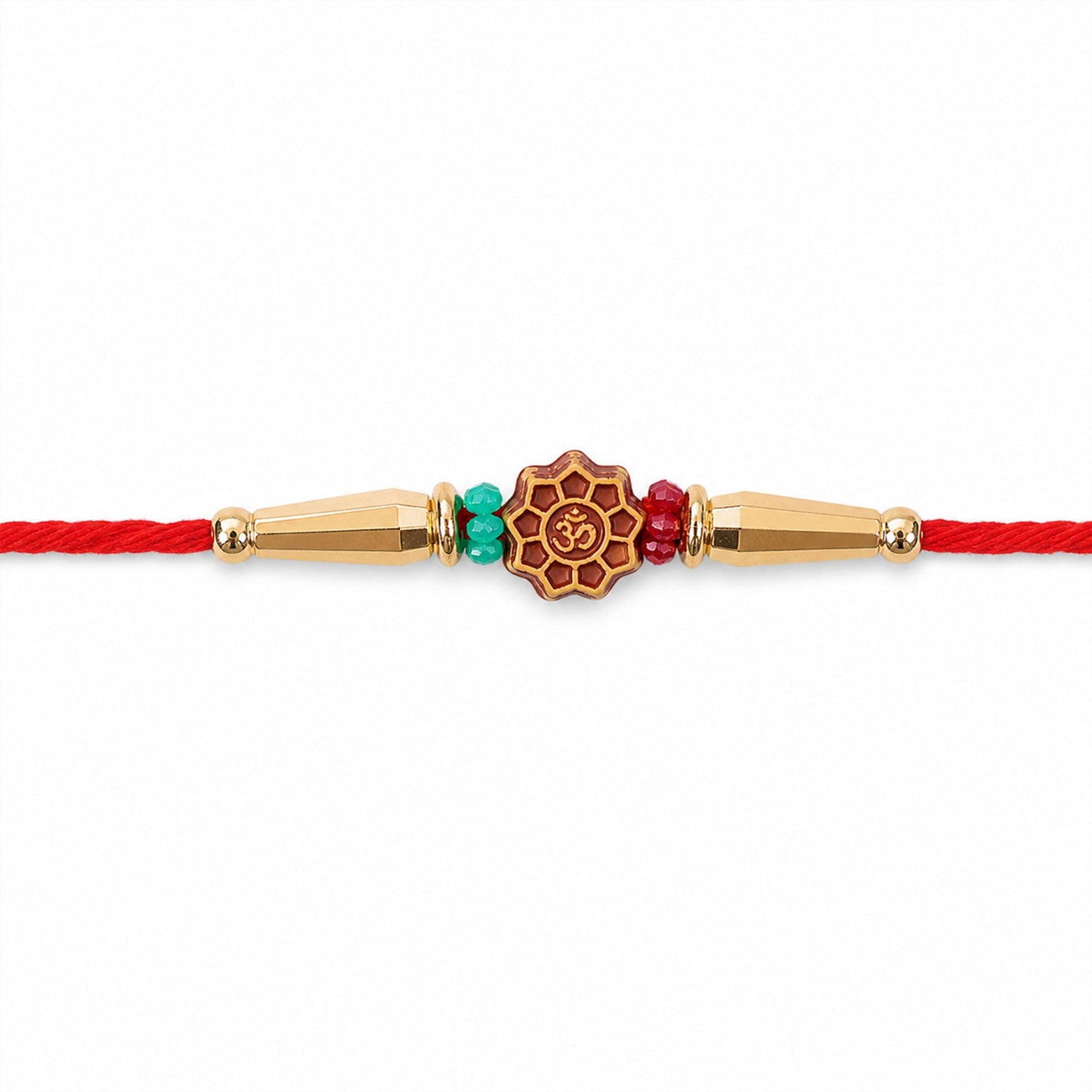 Flower Om Motif Bracelet Rakhi Raksha Bandhan Premium Gift Style
