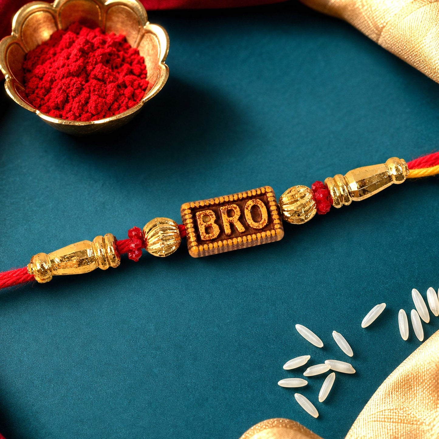 Bro Text Beaded Designer Rakhi Raksha Bandhan Brother Gift Special