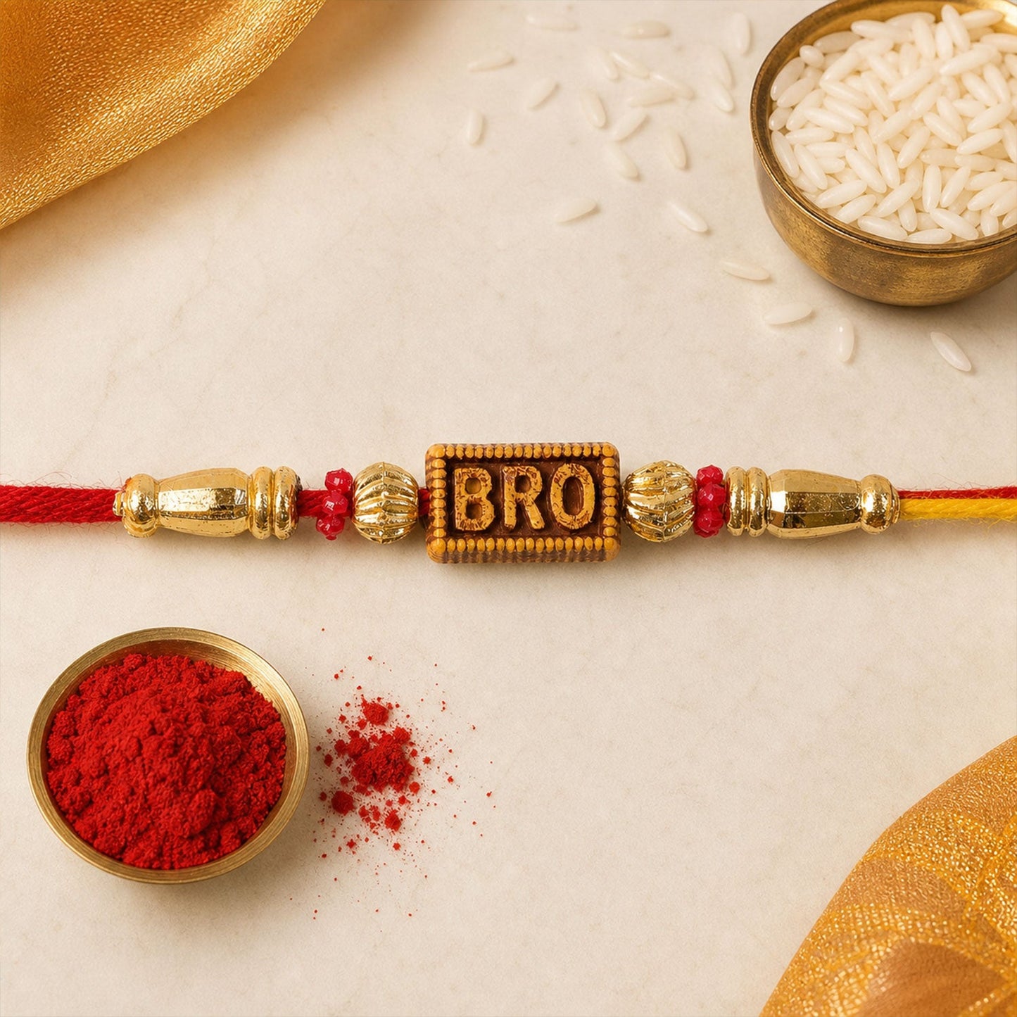 Bro Text Beaded Designer Rakhi Raksha Bandhan Brother Gift Special