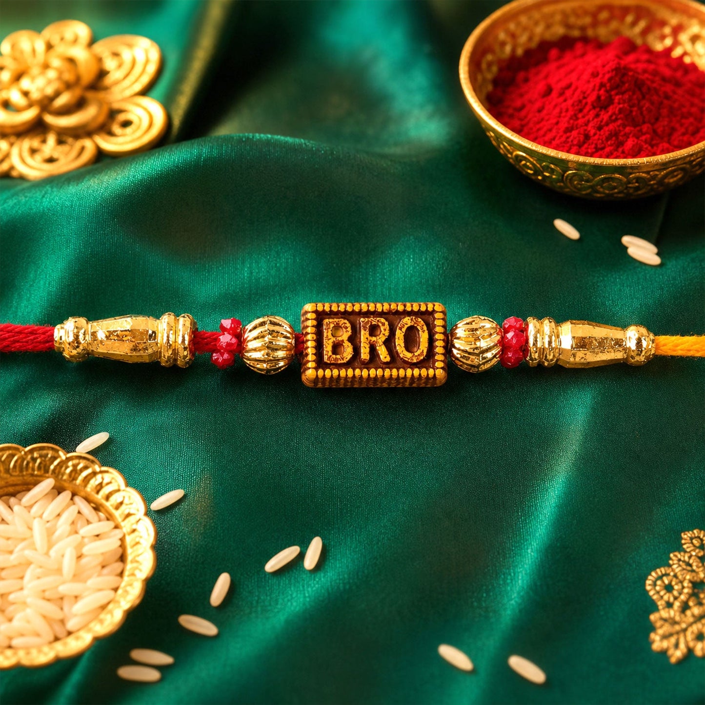 Bro Text Beaded Designer Rakhi Raksha Bandhan Brother Gift Special