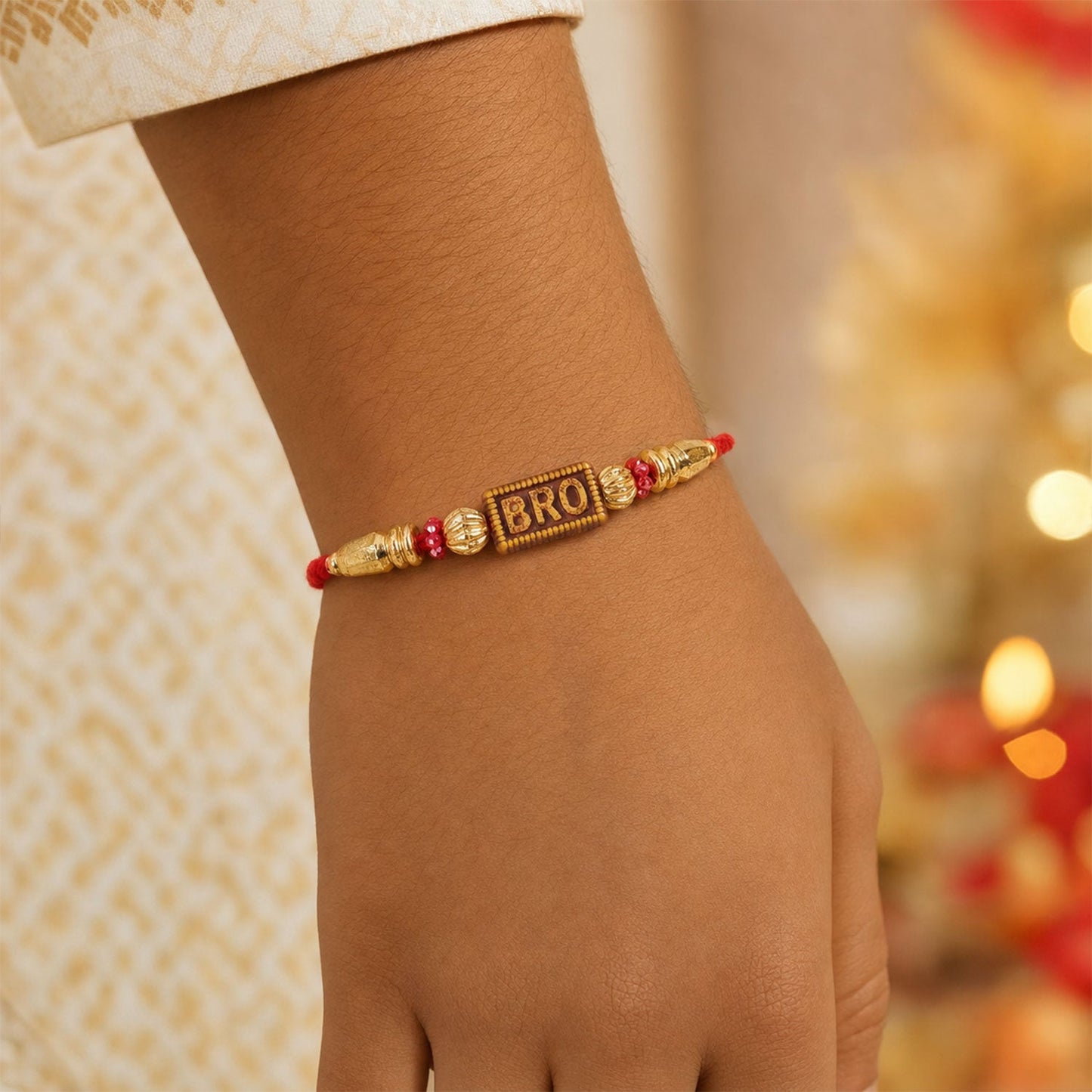 Bro Text Beaded Designer Rakhi Raksha Bandhan Brother Gift Special