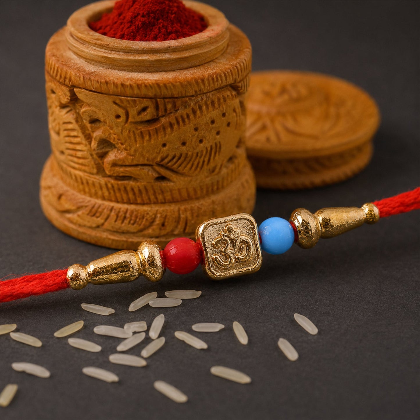 Swastik And Om Symbol Beaded Designer Rakhi Raksha Bandhan Traditional Gift