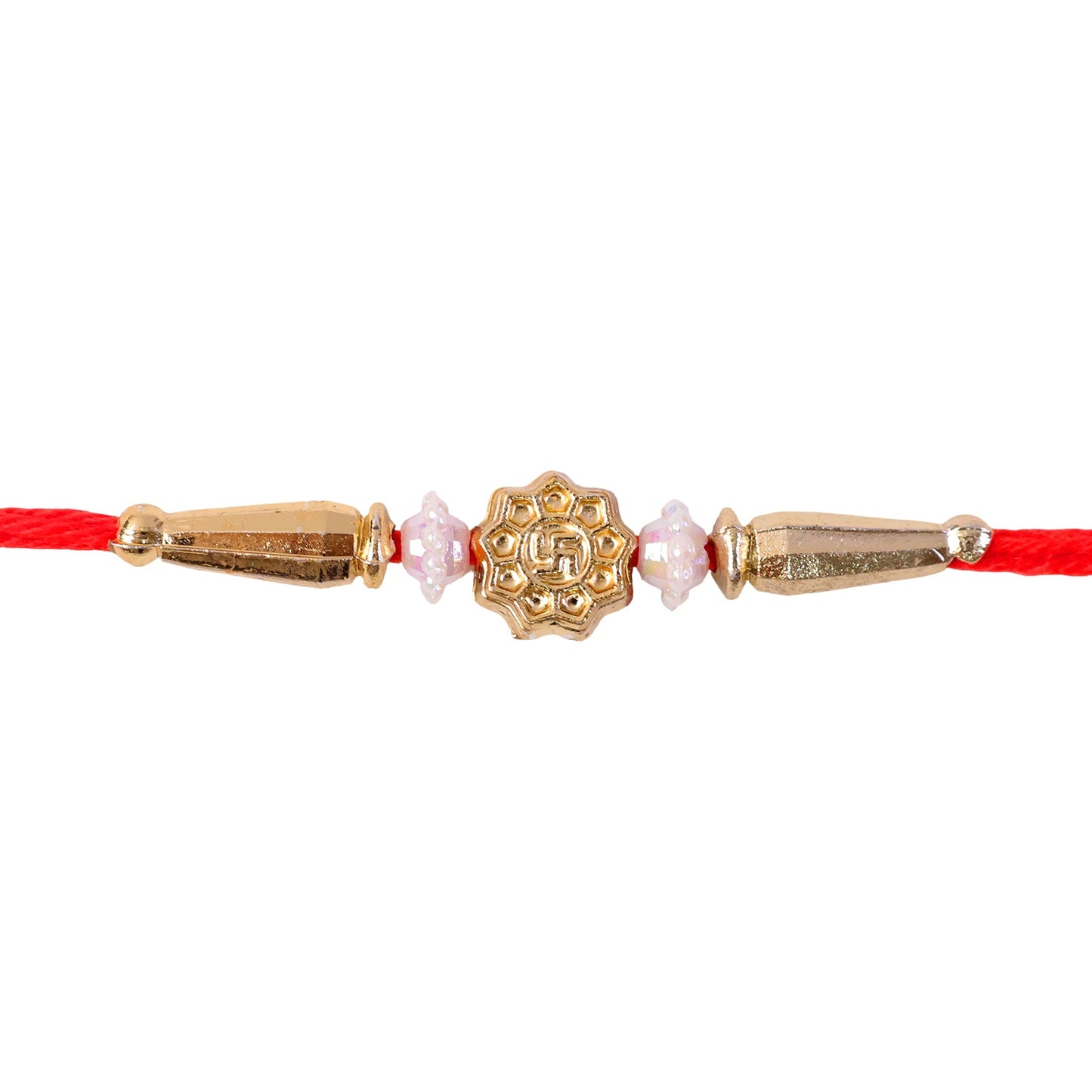 Round Swastik & Om Charm Rakhi Raksha Bandhan Premium Gift Design