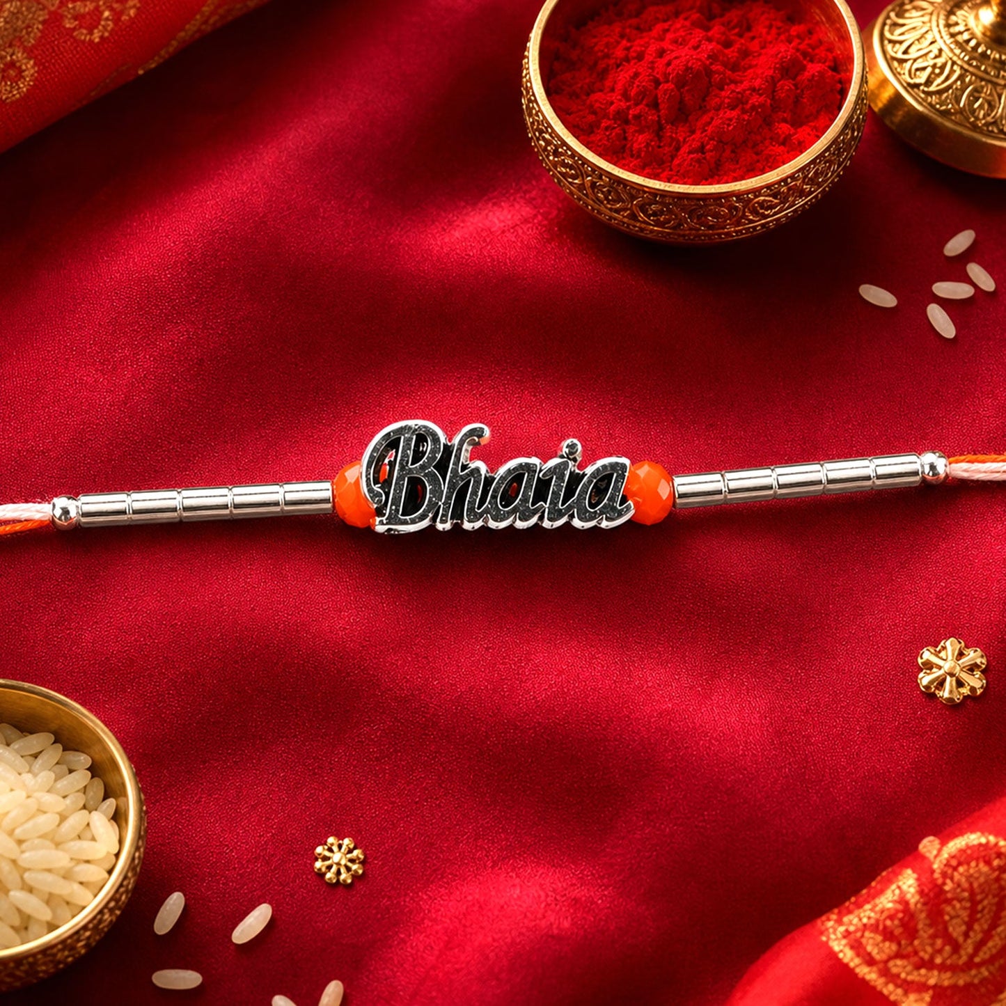 Bhai Text Bracelet Style Designer Rakhi Raksha Bandhan Gift Special