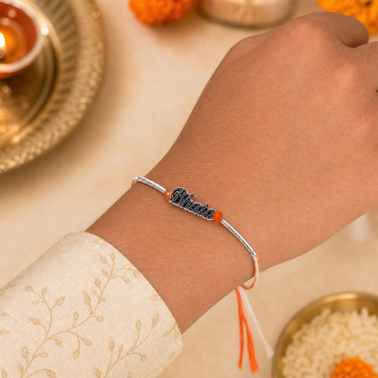 Bhai Text Bracelet Style Designer Rakhi Raksha Bandhan Gift Special