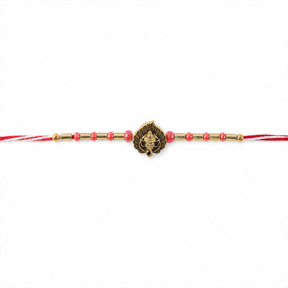 Leaf Paisley Ganesha Motif Designer Rakhi Raksha Bandhan Gift Special