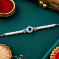 Evil Eye Pearl Bracelet Designer Rakhi Raksha Bandhan Premium Gift