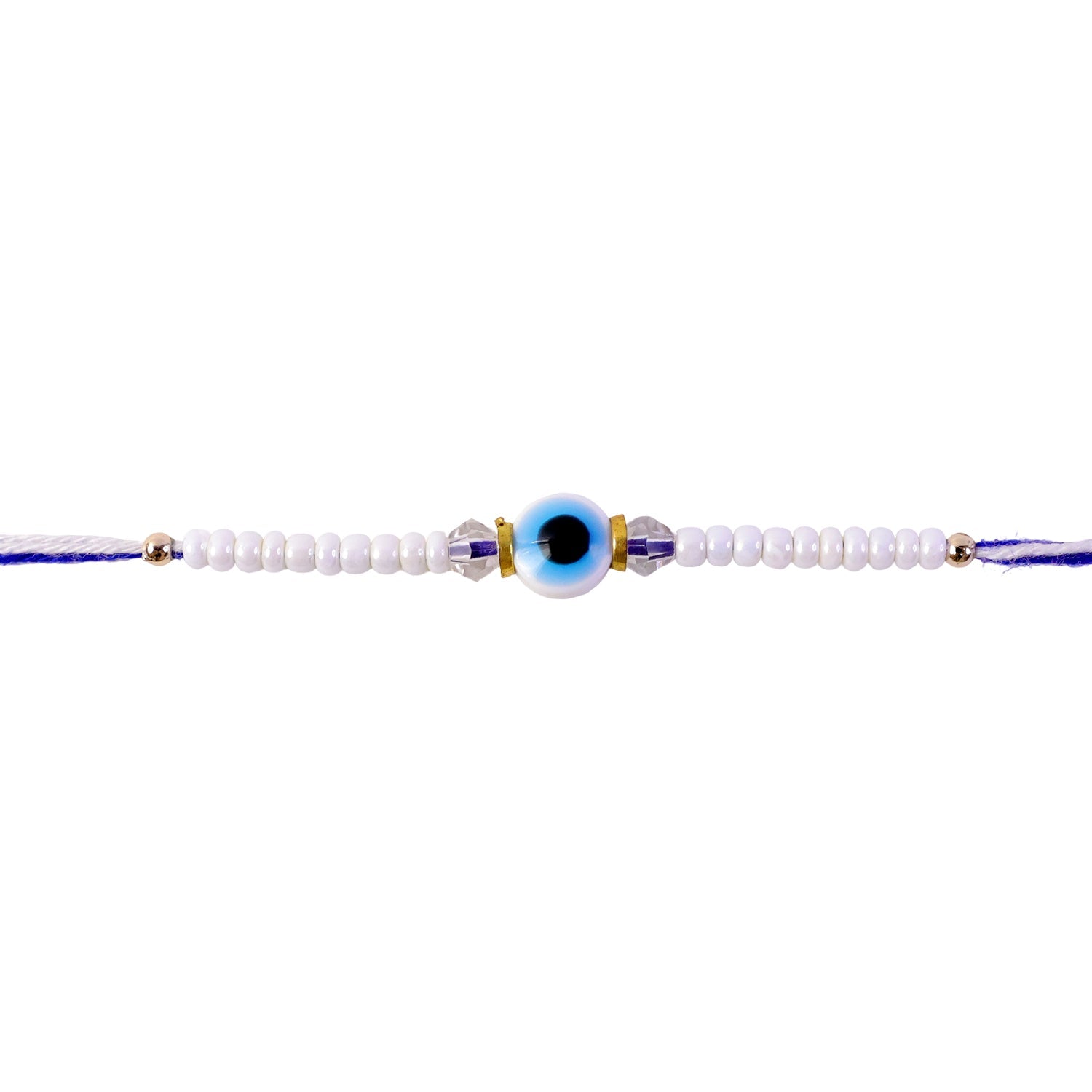 Evil Eye Pearl Bracelet Designer Rakhi Raksha Bandhan Premium Gift