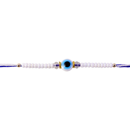 Evil Eye Pearl Bracelet Designer Rakhi Raksha Bandhan Premium Gift
