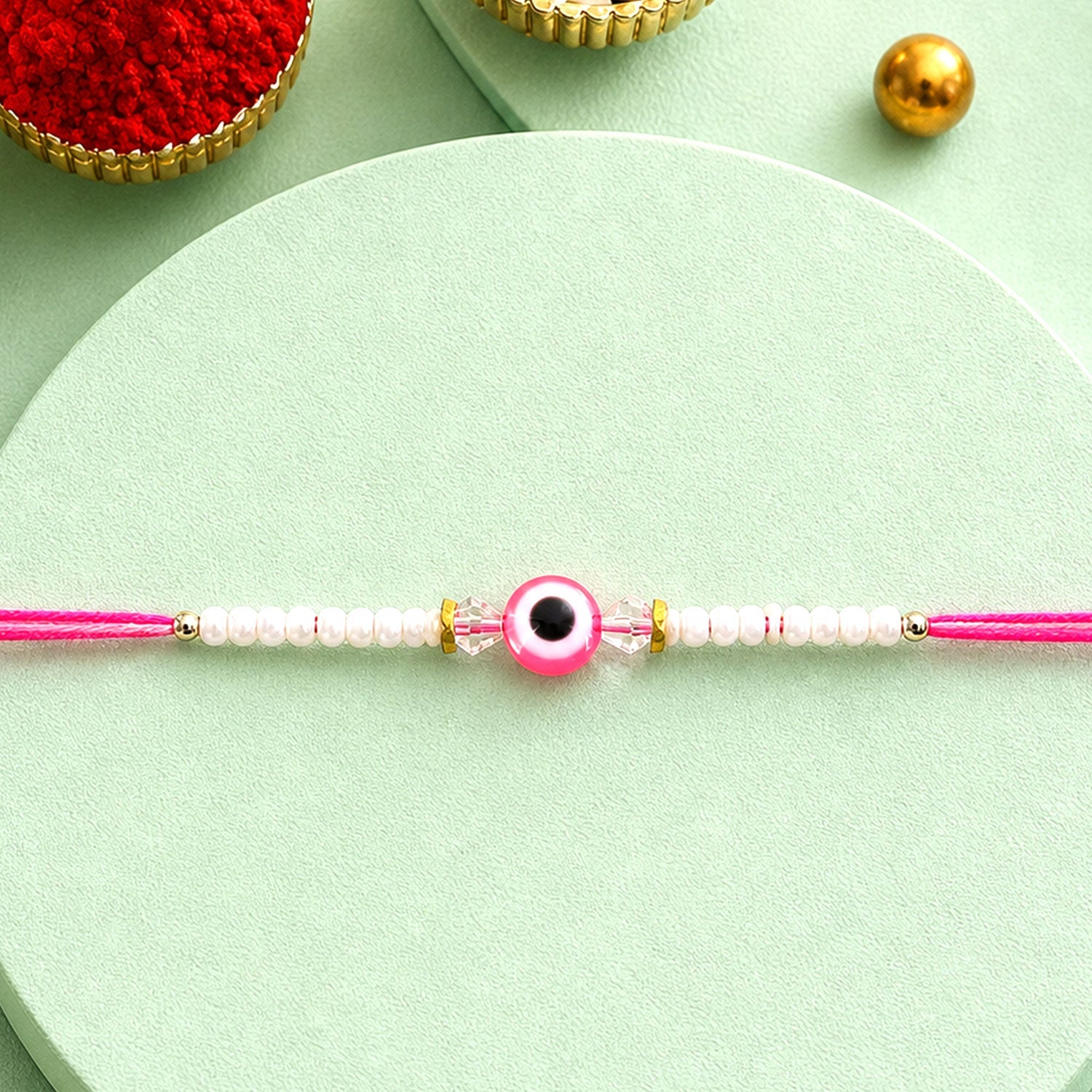 Evil Eye Charm Bracelet Designer Rakhi Raksha Bandhan Gift Special