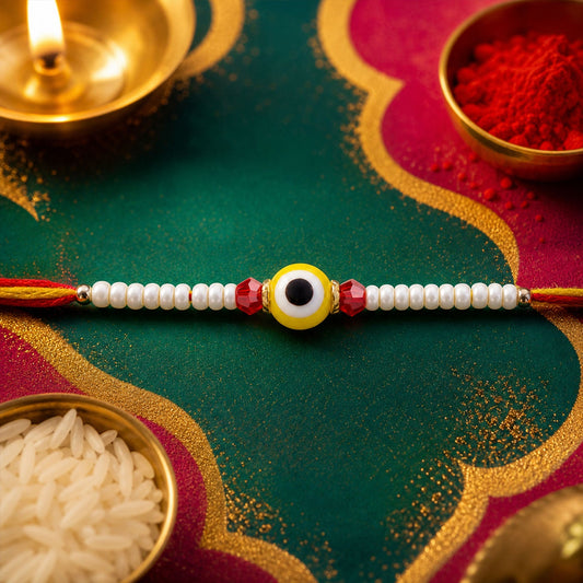 Evil Eye Disc Bracelet Designer Rakhi Raksha Bandhan Festive Gift