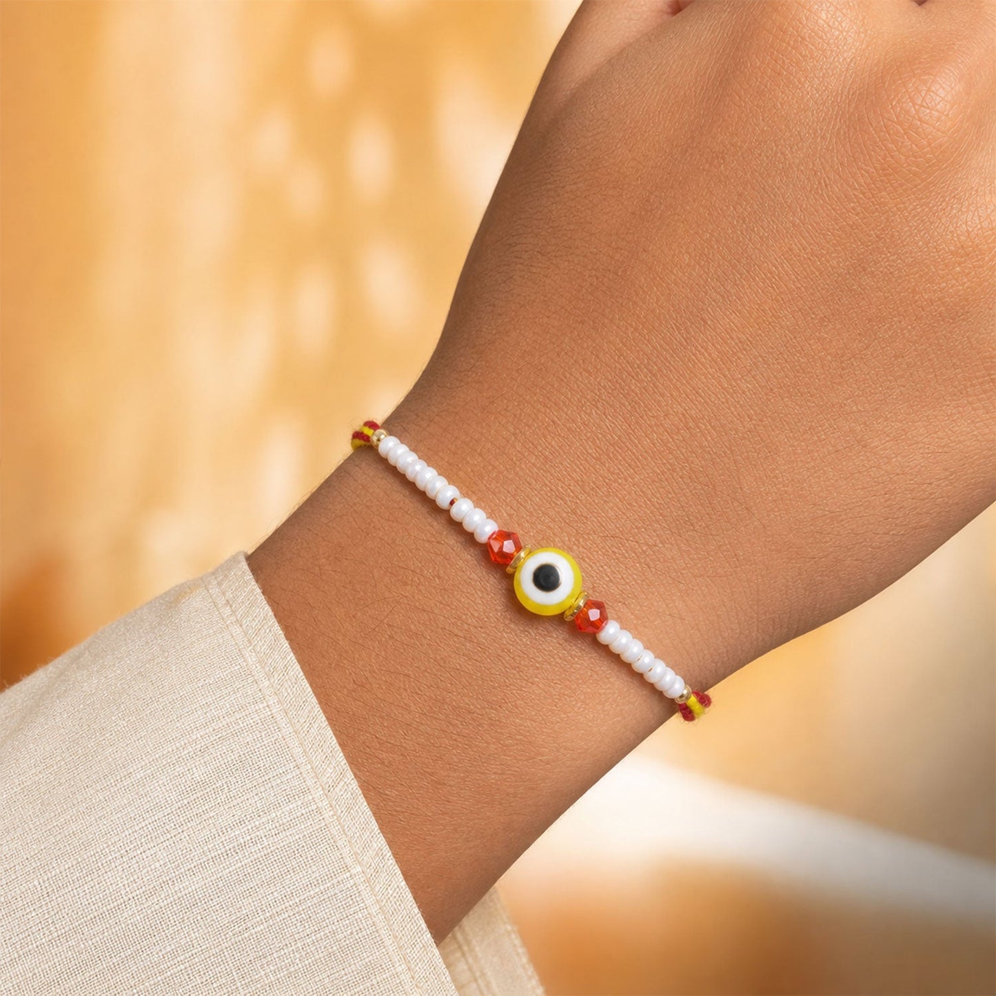 Evil Eye Disc Bracelet Designer Rakhi Raksha Bandhan Festive Gift