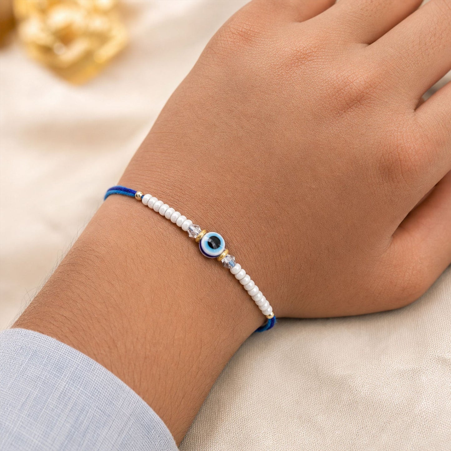 Evil Eye Chain Style Rakhi Raksha Bandhan Premium Gift Design