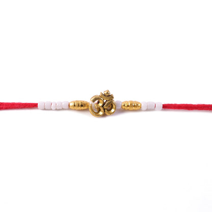 Om Symbol Charm Beaded Designer Rakhi Raksha Bandhan Traditional Gift