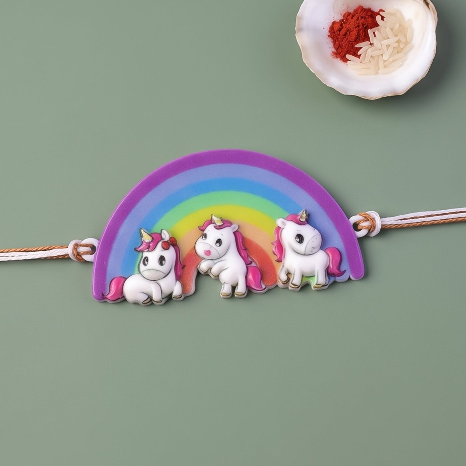 Rainbow Unicorn Kids Designer Rakhi Raksha Bandhan Celebration Gift