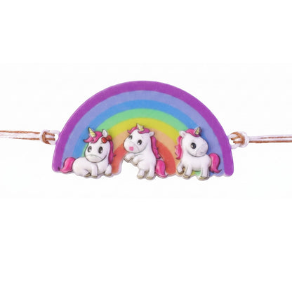 Rainbow Unicorn Kids Designer Rakhi Raksha Bandhan Celebration Gift