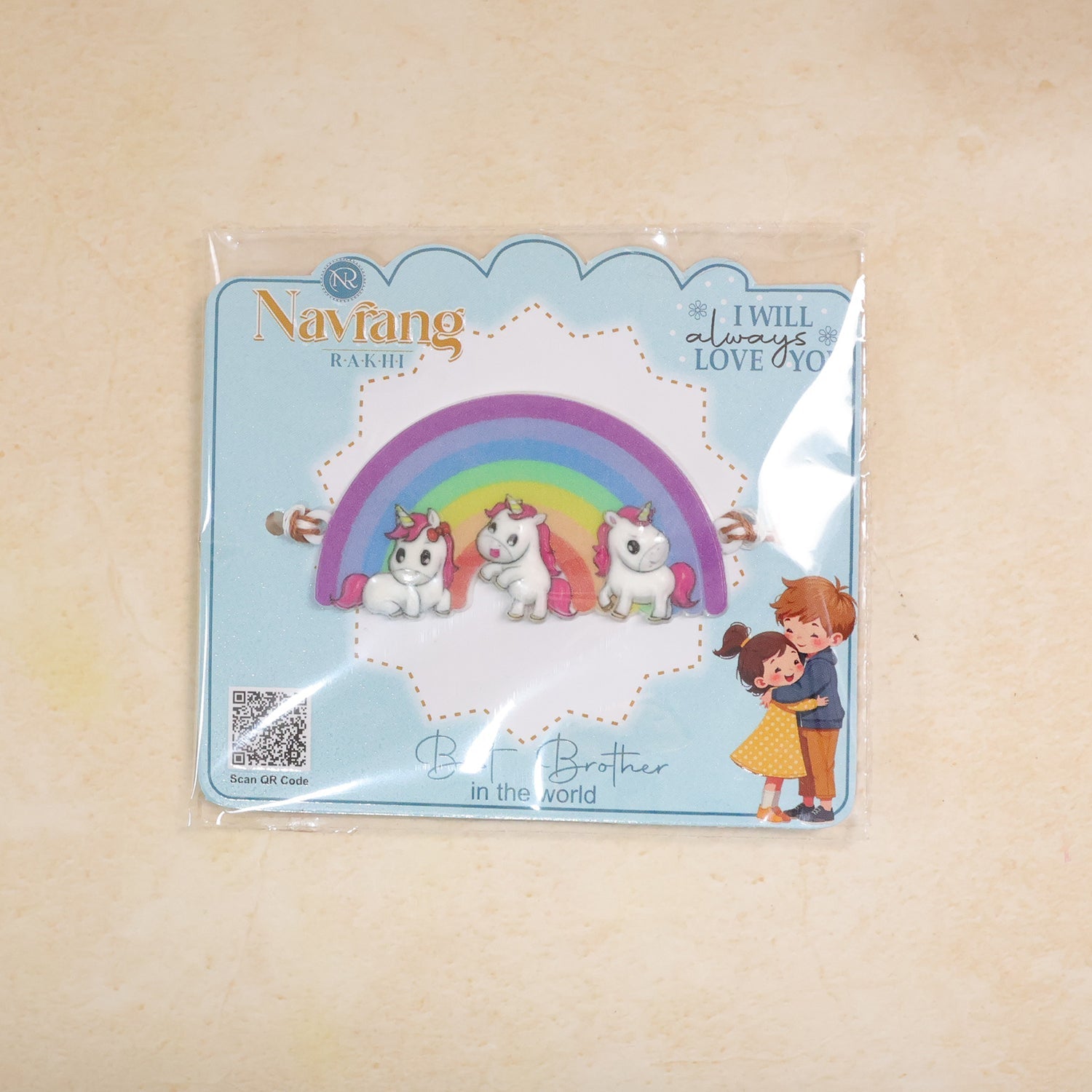 Rainbow Unicorn Kids Designer Rakhi Raksha Bandhan Celebration Gift