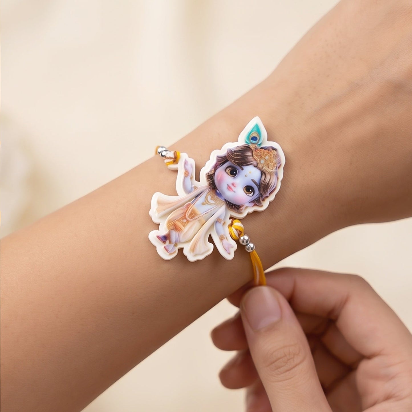 Krishna Character Kids Designer Rakhi Raksha Bandhan Devotional Gift