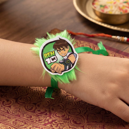 Ben Ten character kids designer Rakhi displayed for festive gifting.