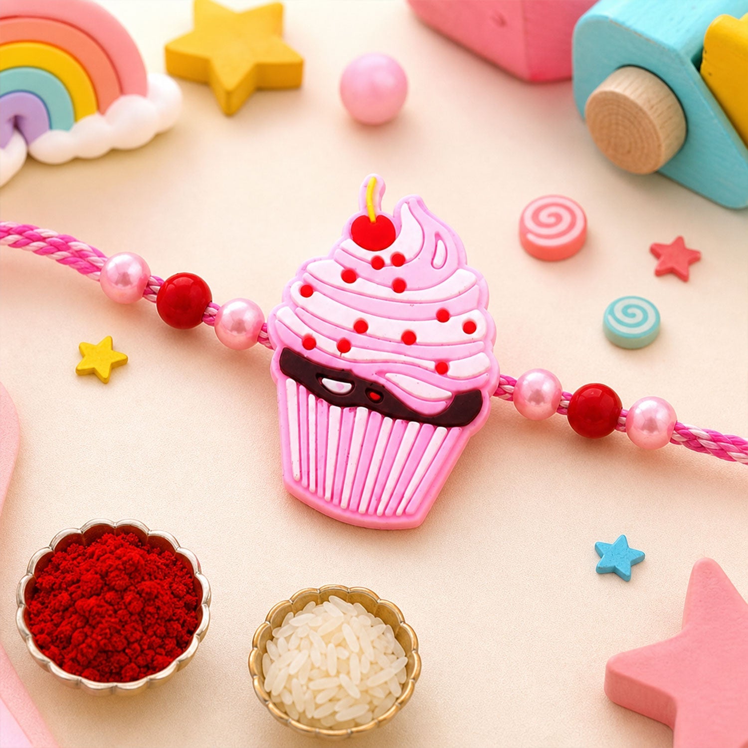 ABC Cupcake Candy Kids Rakhi Combo Pack Raksha Bandhan Special (3 Pc)