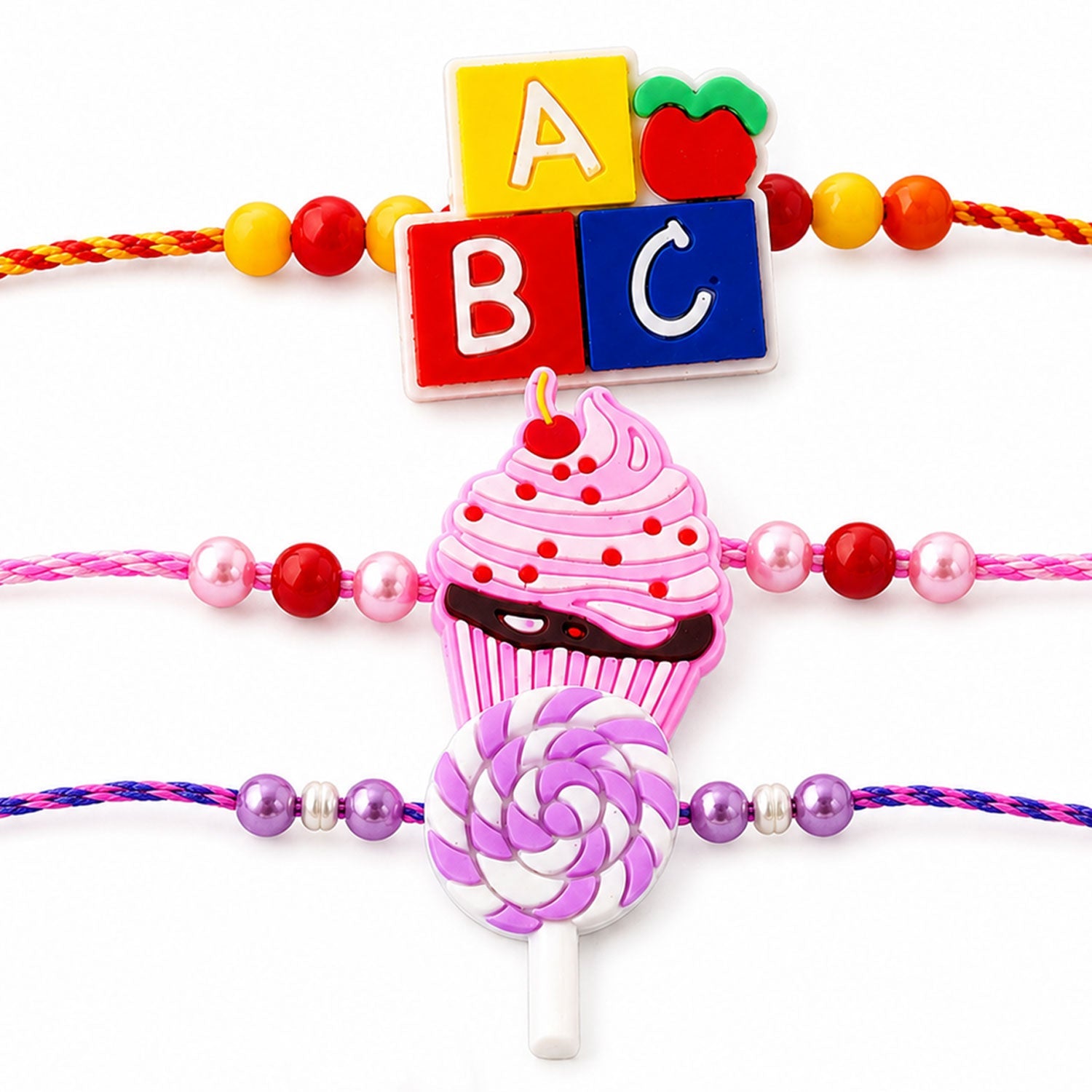 ABC Cupcake Candy Kids Rakhi Combo Pack Raksha Bandhan Special (3 Pc)