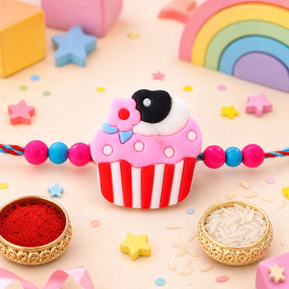 Coffee Banana Cupcake Kids Rakhi Combo Raksha Bandhan Set (3 Pc)