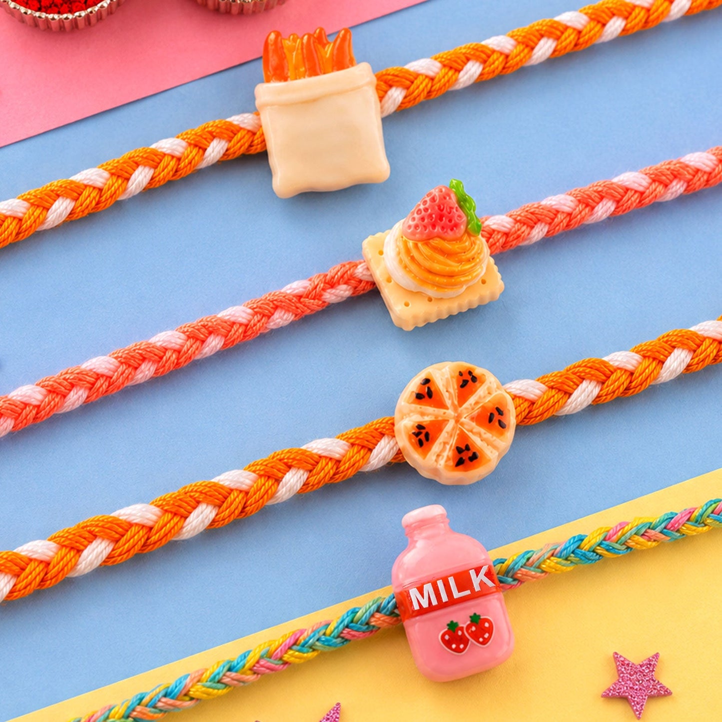 Milk Fries Cake Kids Rakhi Combo Set Raksha Bandhan Special (4 Pc)