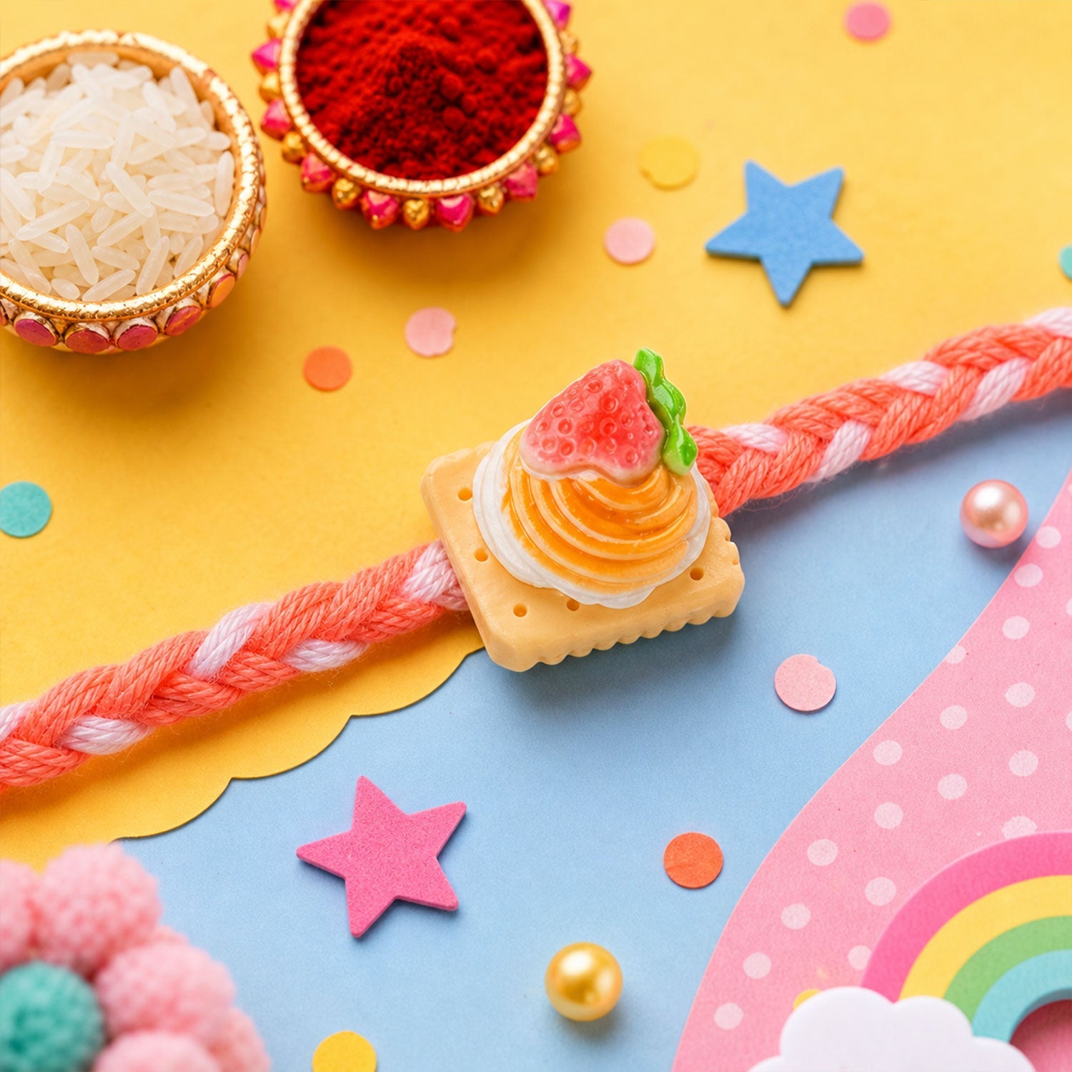 Milk Fries Cake Kids Rakhi Combo Set Raksha Bandhan Special (4 Pc)